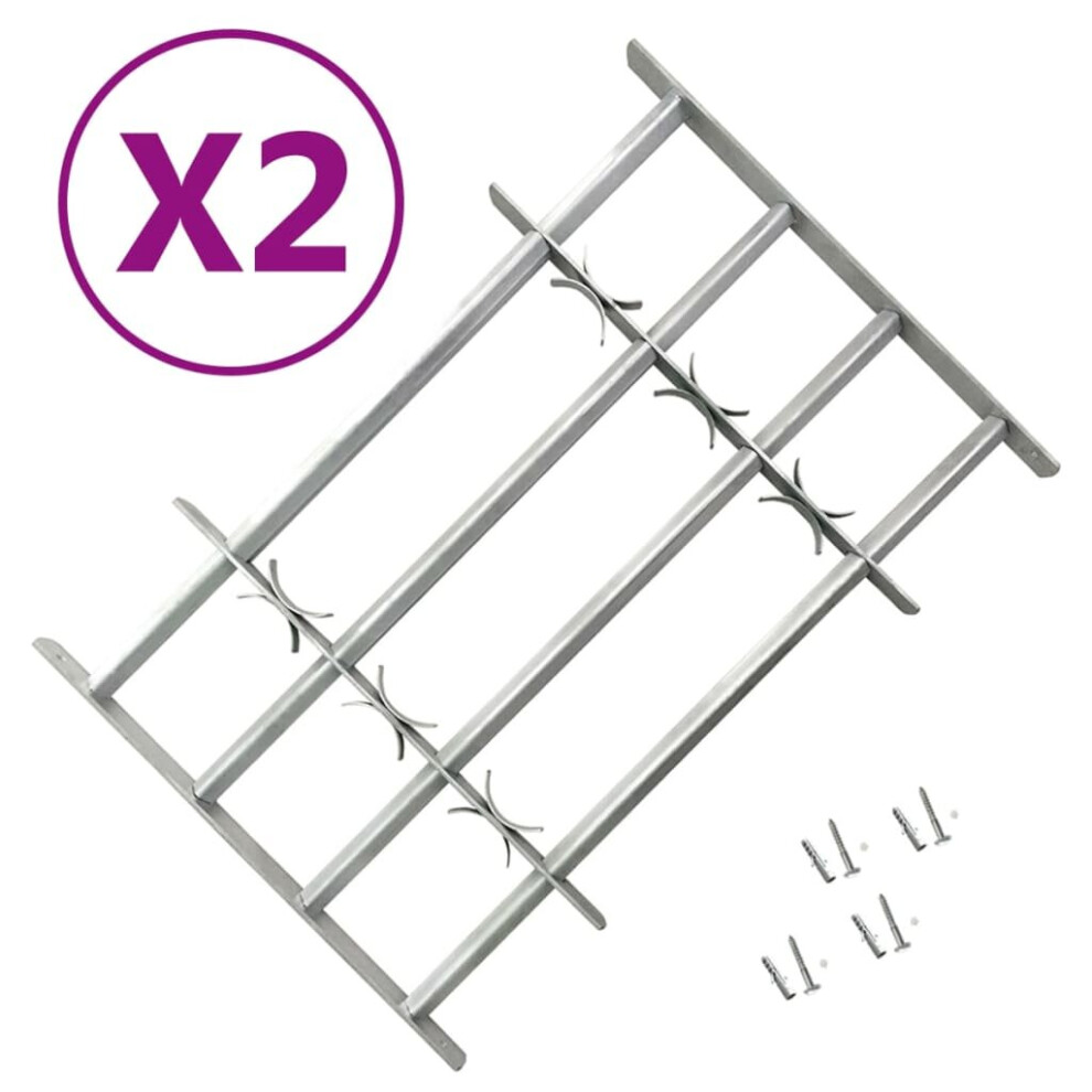 vidaXL 2x Adjustable Security Grilles for Windows 1000-1500 mm Home Protection