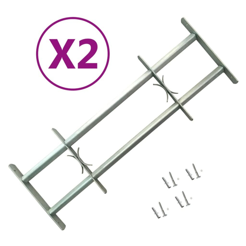 vidaXL 2x Adjustable Security Grilles for Windows 1000-1500 mm Home Protection