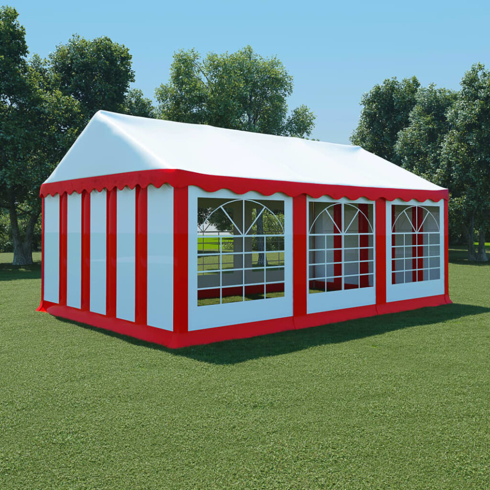 vidaXL Garden Marquee PVC 4x6 m Red and White Party Tent Outdoor Pavilion