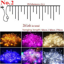 (5M 216LED ? Icicle Hanging In/Outdoor Lights, Blue) LED String Fairy Lights Curtain Xmas Wedding Party House Outdoor Twinkle Decor