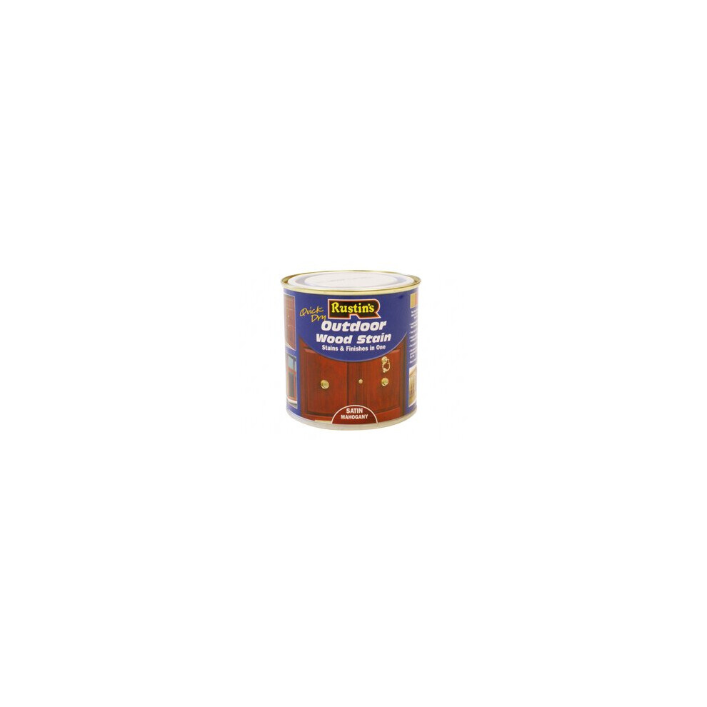 Rustins Quick Dry Exterior Woodstain Satin Mahogany 250ml