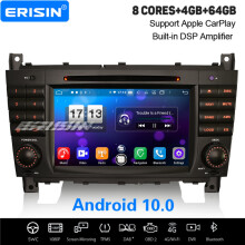 8-Core Android 10.0 DSP Car Stereo Mercedes Benz C/CLC/CLK Class W203 DAB+ CarPlay Navi WiFi