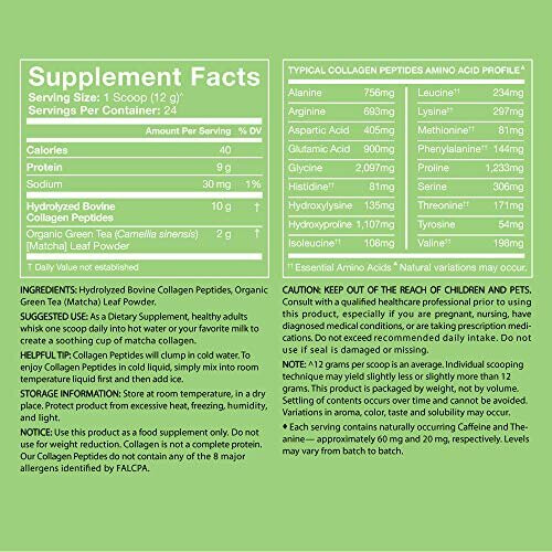 Collagen Peptide, Matcha, 10,2 oz (288 g) 1