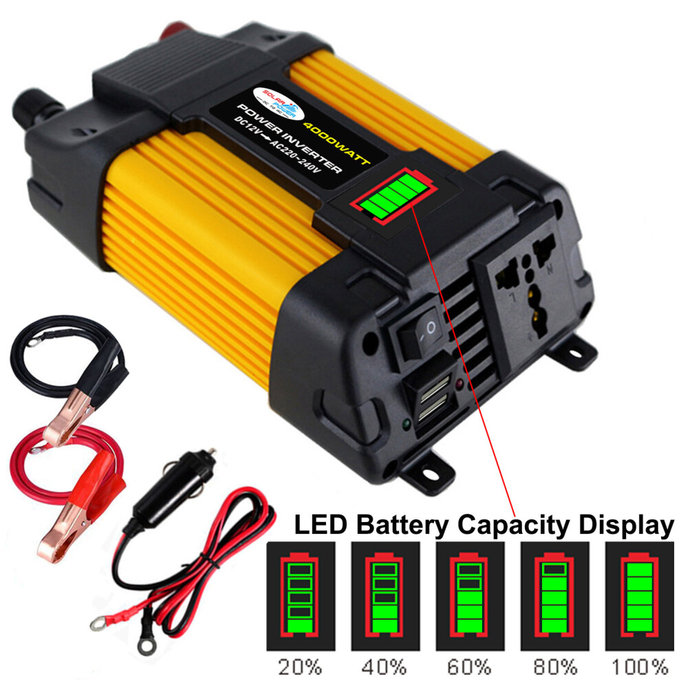 (300W) Car Power Inverter Dc 12V To Ac 220V Car Converter Home Inverter 7371875210133