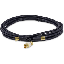 (2 Meter , Black ) Viewi 3C-2V Cable TV Aerial Lead Coaxial Cable Coax RF 75 OHM 3C-2V