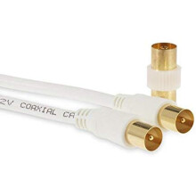 (3 Meter , White) Viewi 3C-2V Cable TV Aerial Lead Coaxial Cable Coax RF 75 OHM 3C-2V