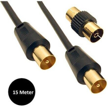 (15 Meter , Black ) Viewi 3C-2V Cable TV Aerial Lead Coaxial Cable Coax RF 75 OHM 3C-2V