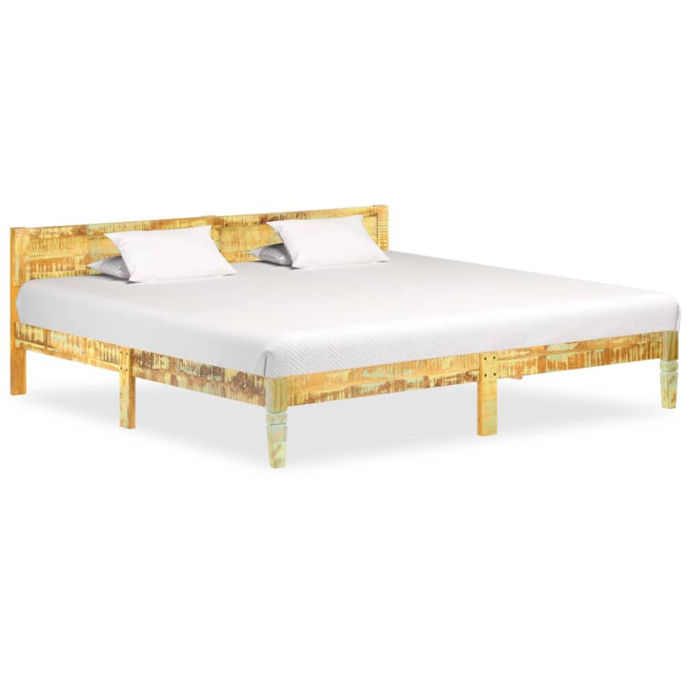vidaXL Bed Frame Solid Reclaimed Wood 200x200cm Wooden Double Guest Bed Base