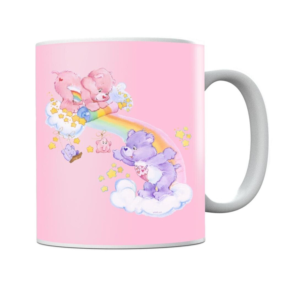 Care Bears Cheer Bear And Share Bear Unrolling A Rainbow Mug