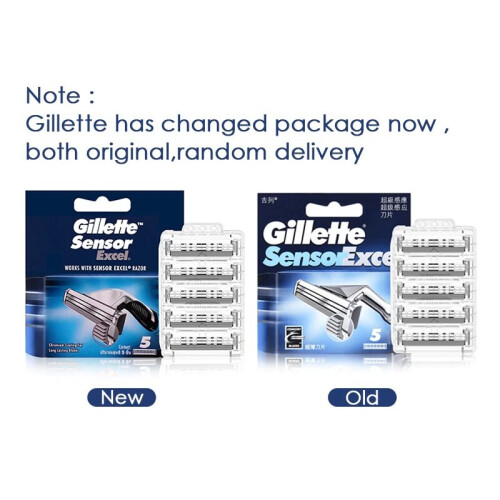 Gillette Gillette Sensor Excel Razor Blade 5 Pack (91098777) - Self-Adjusting Twin Blades, Microfins, Long-Lasting, Fits Sensor & Vector 3 Razors 1