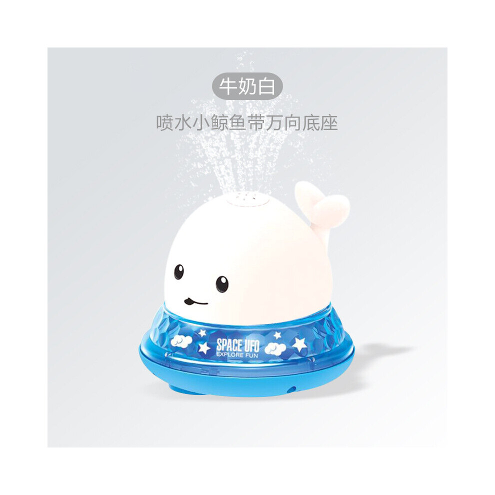 (Little whale white + electric base) Bath Toys 2 in 1 Electric Induction Whale Bath Toy Water Spray Toy