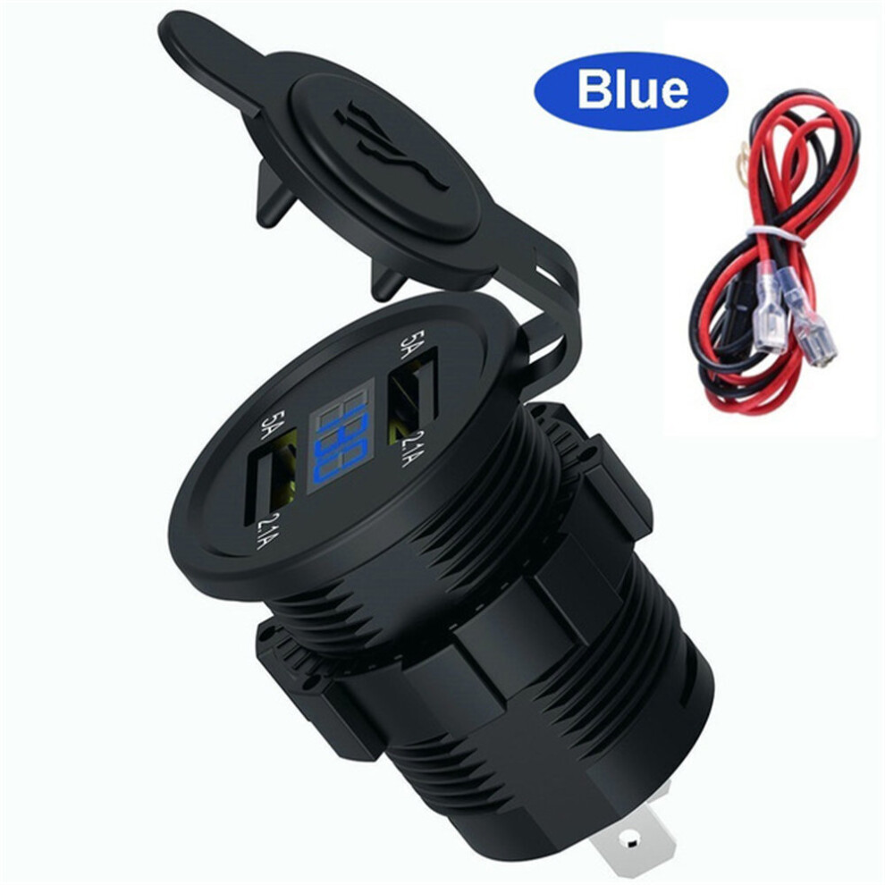 (Car Charger) Car Cigarette Lighter Adapter Socket Dual Usb Port Charger 12/24V 7371875210171