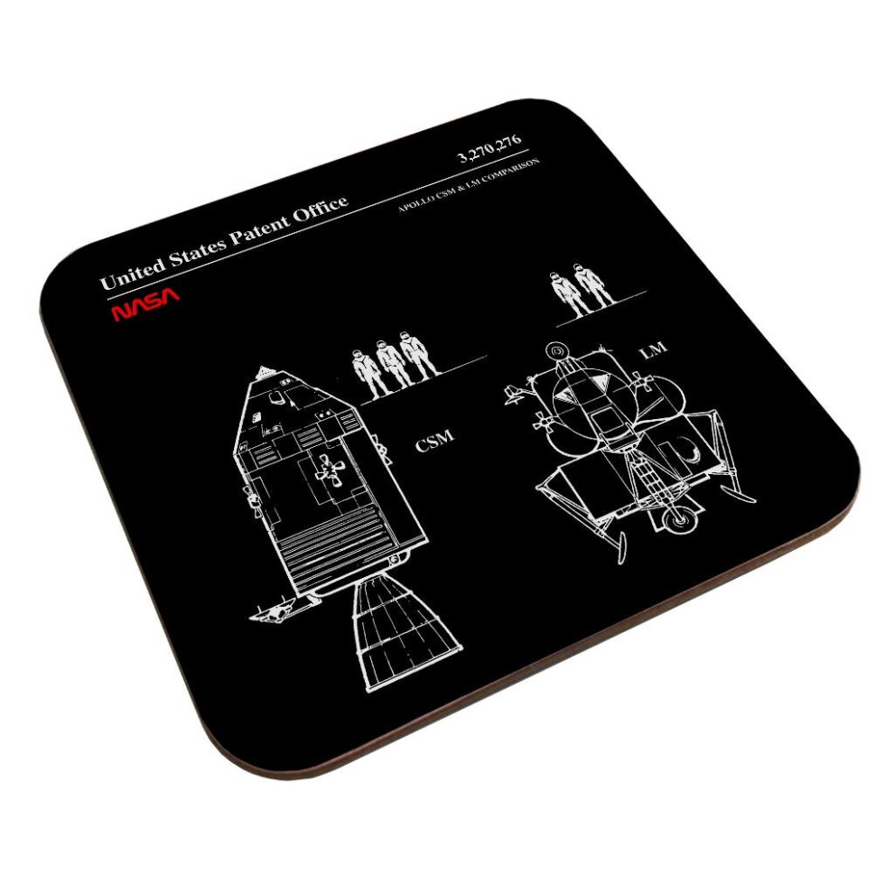 NASA Apollo CSM And LM Blueprint Coaster