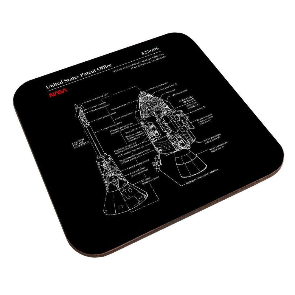 NASA Apollo CSM Escape System Blueprint Coaster