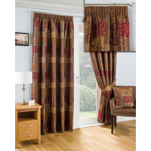 Sundour Casablanca Terracotta Pencil Pleat Curtains 90x90"