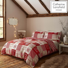 Catherine Lansfield Let It Snow Easy Care Single Duvet Set Red