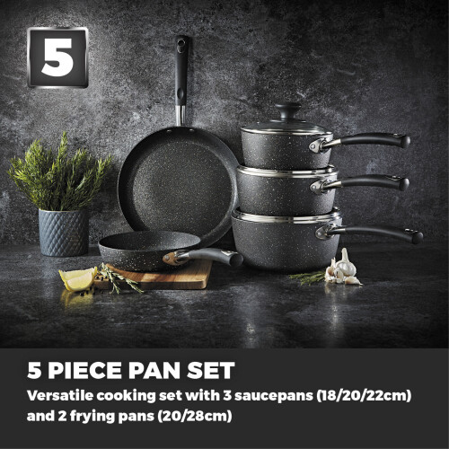 Tower Tower T900110 Precision 5 Piece Non-Stick Pan Set, Black 2