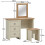 Timber Art Design UK Lisbon Dressing Table 3 Drawer Set Cream Makeup Desk Stool Mirror 5