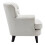 Living And Home Classic Linen Buttoned-Back Armchair on Solid Wood Legs - Plush, Supportive, Timeless Beige 4