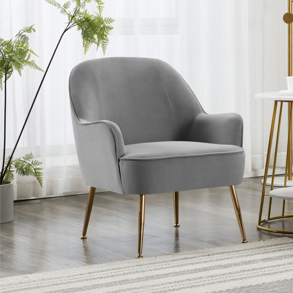 (Grey) Modern Upholstered Armchair Dining Chair