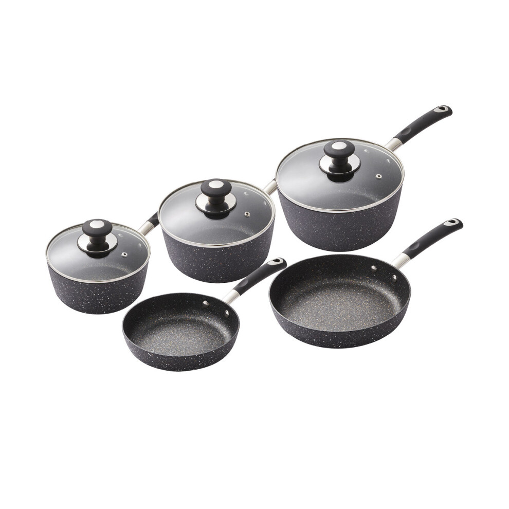 Tower T900110 Precision 5 Piece Non-Stick Pan Set, Black-image-OPC-P6GNQJ6-NEW