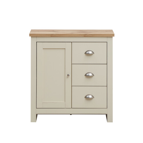 Timber Art Design UK Lisbon 1 Door 3 Drawer Storage Cabinet Sideboard Cream