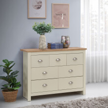 Lisbon Bedroom Chest of 3+4 Drawers Storage Furniture Cream