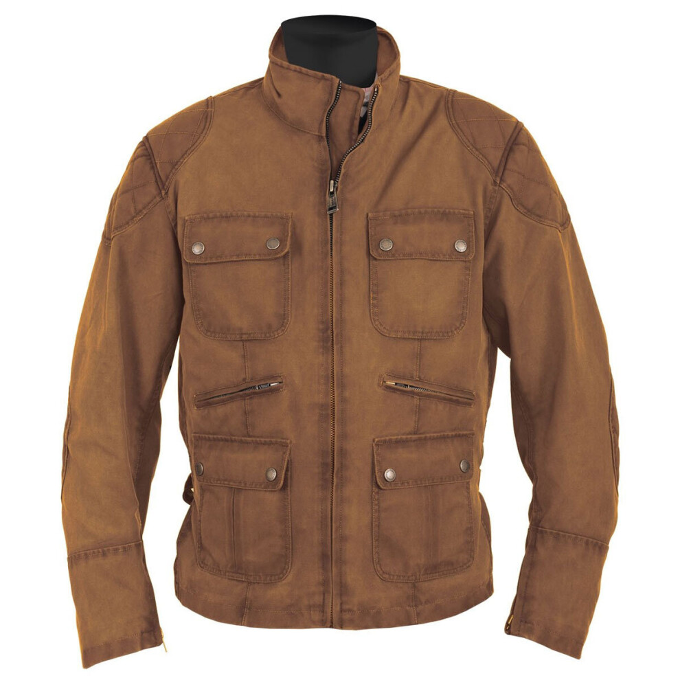 (M) Helstons Hunt Waxed Cotton Jacket Oak
