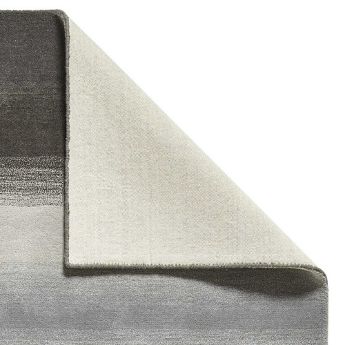Think Rugs (120x170cm) Modern Elements EL2267 Stripe Hand Made Wool Rugs in Grey Abstract Soft Mats 1