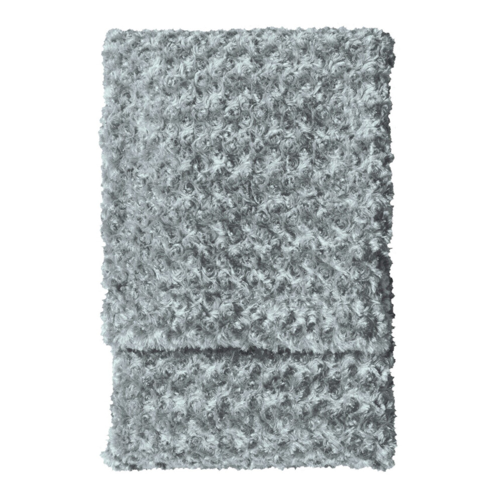 Kilburn & Scott Woodlander Faux Fur Blanket Throw Mid Grey 130x170cm Throwover