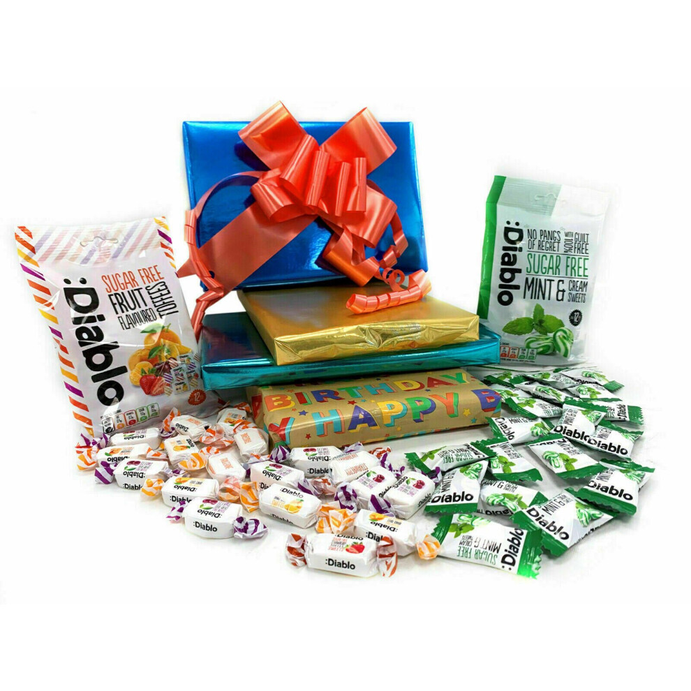 Diablo Sugar Free Diabetic Sweets Sweet Toffee 2 x 75g Gift Hamper Box