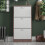 Vida Designs (Walnut & White) 3 Drawer Shoe Cabinet Pull Out Hallway Storage 4