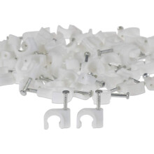 (Clip 7mm x 25pcs, White) Viewi Single 7mm RG6 Cable Clips Outdoor for Sky, Freesat, Freeview TV Aerial Satellite Sat Dish Cable Clip