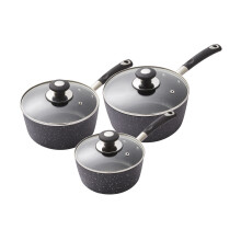 Tower T900111 Precision 3 Piece Non-Stick Saucepan Set, Black