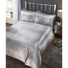Crushed Velvet Single Duvet Cover Bedding Bed Set Bed Embelished Sequin Shiny Soft Silver