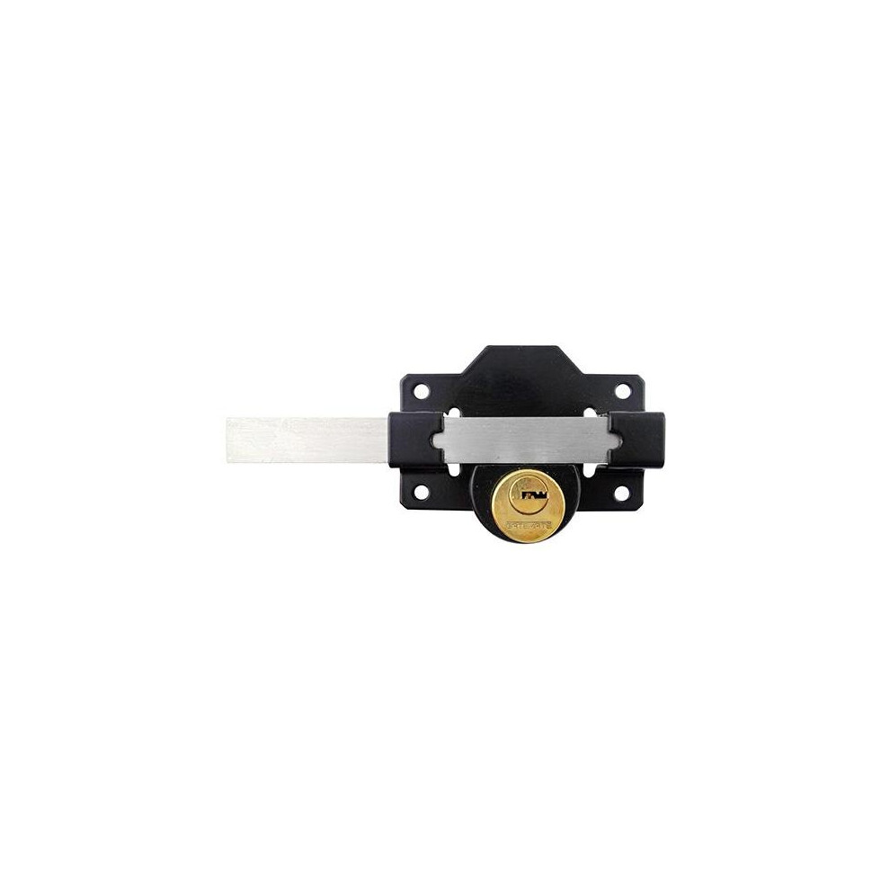 (50Mm, Satin Silver (Ss)) Gatemate Rim Gate Lock With Single Or Double Cylinder 5055184597247