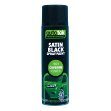 Autotek ATOOOSB500 Automotive Quick Drying Satin Black Spray Aerosol Paint 500ml
