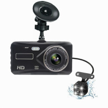 (4 pouces) Caméra double avant pour voiture - Enregistreur, Dash Cam, Vision nocturne, Enregistrement vidéo