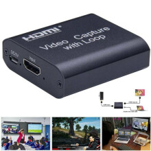 HDMI Video Capture Card Loop Out Support USB 2.0 Grabber Streaming Live Records