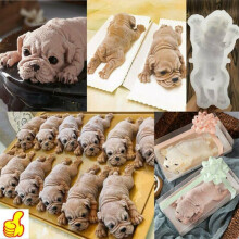 3D Dog Shape Silicone Mold Mousse Cake Chocolate Jelly Baking Mould Decor Tool