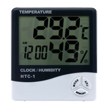 Thermomètre numérique à écran LCD, hygromètre et horloge de température intérieure