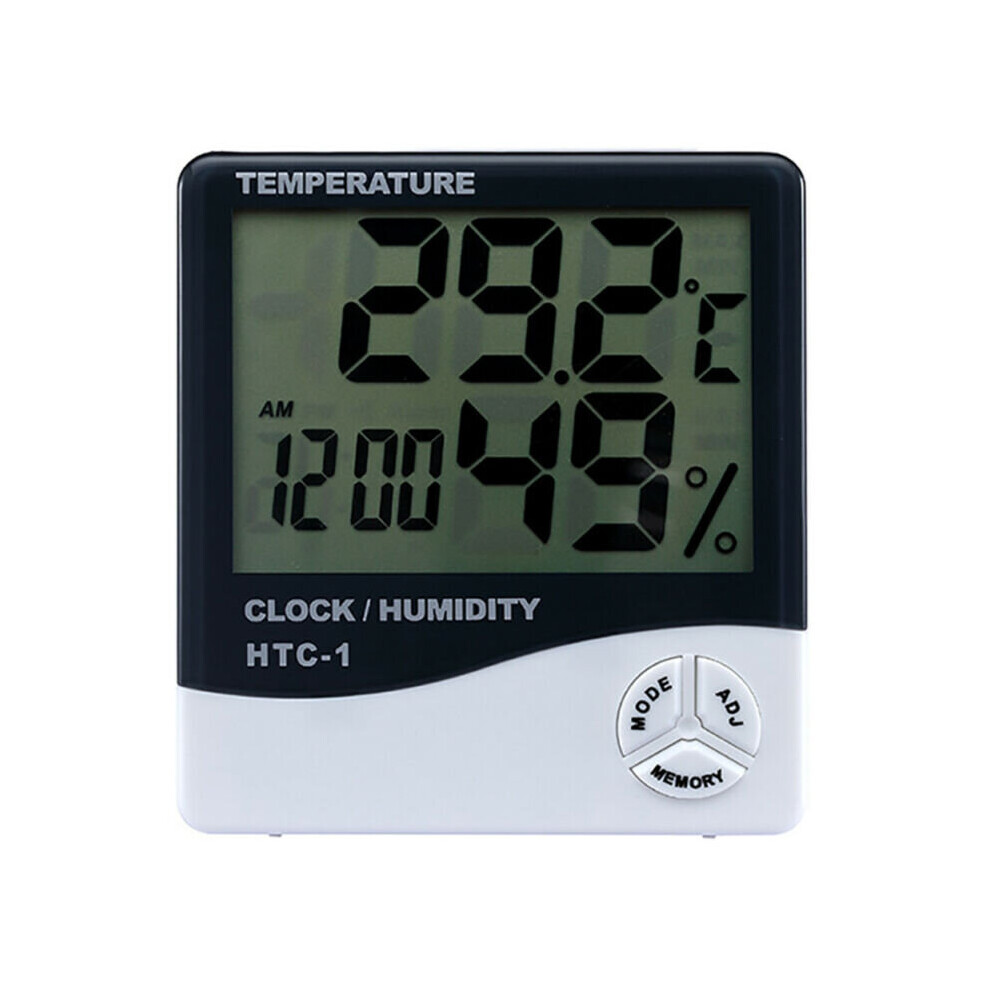 Digital LCD Thermometer Hygrometer Humidity Meter Room Indoor Temperature Clock