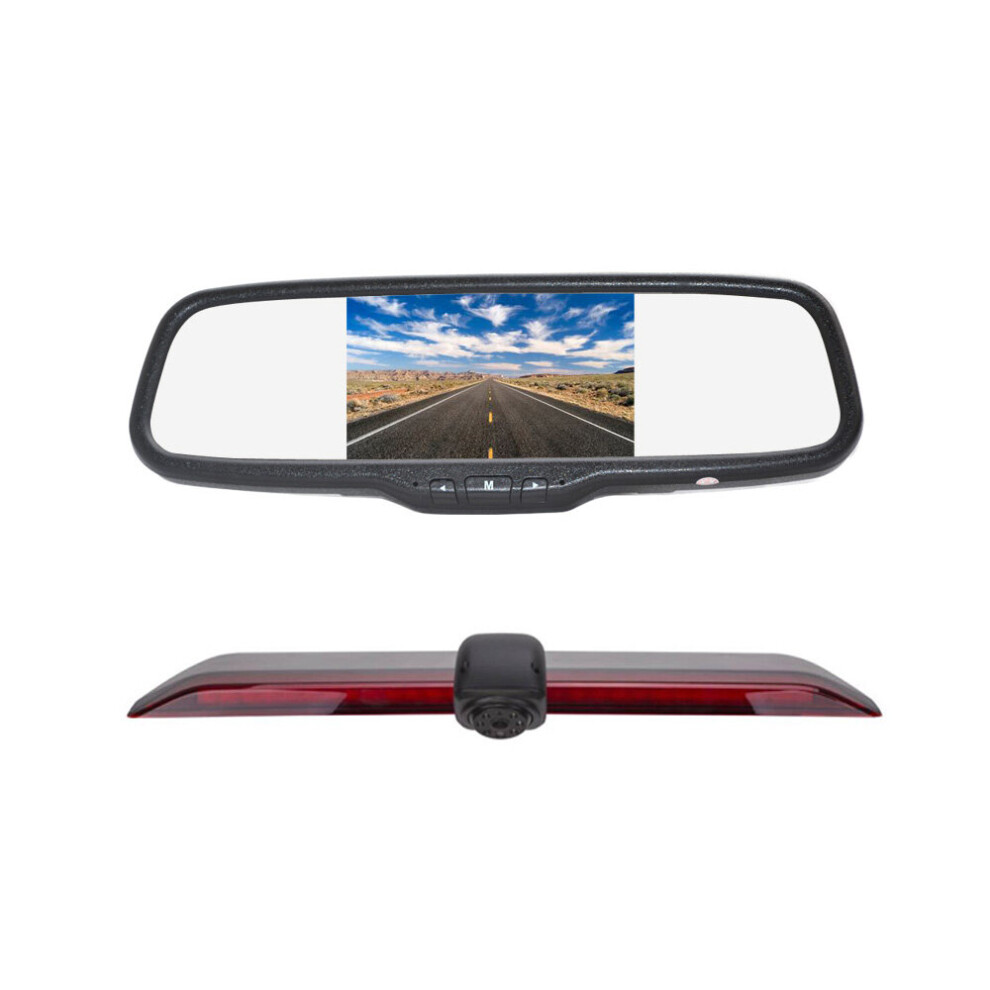 Reverse Camera & 5 Inch Clip-On Mirror Monitor For Volkswagen Vw Crafter Van (2017-2020) Light/Red 788397175999