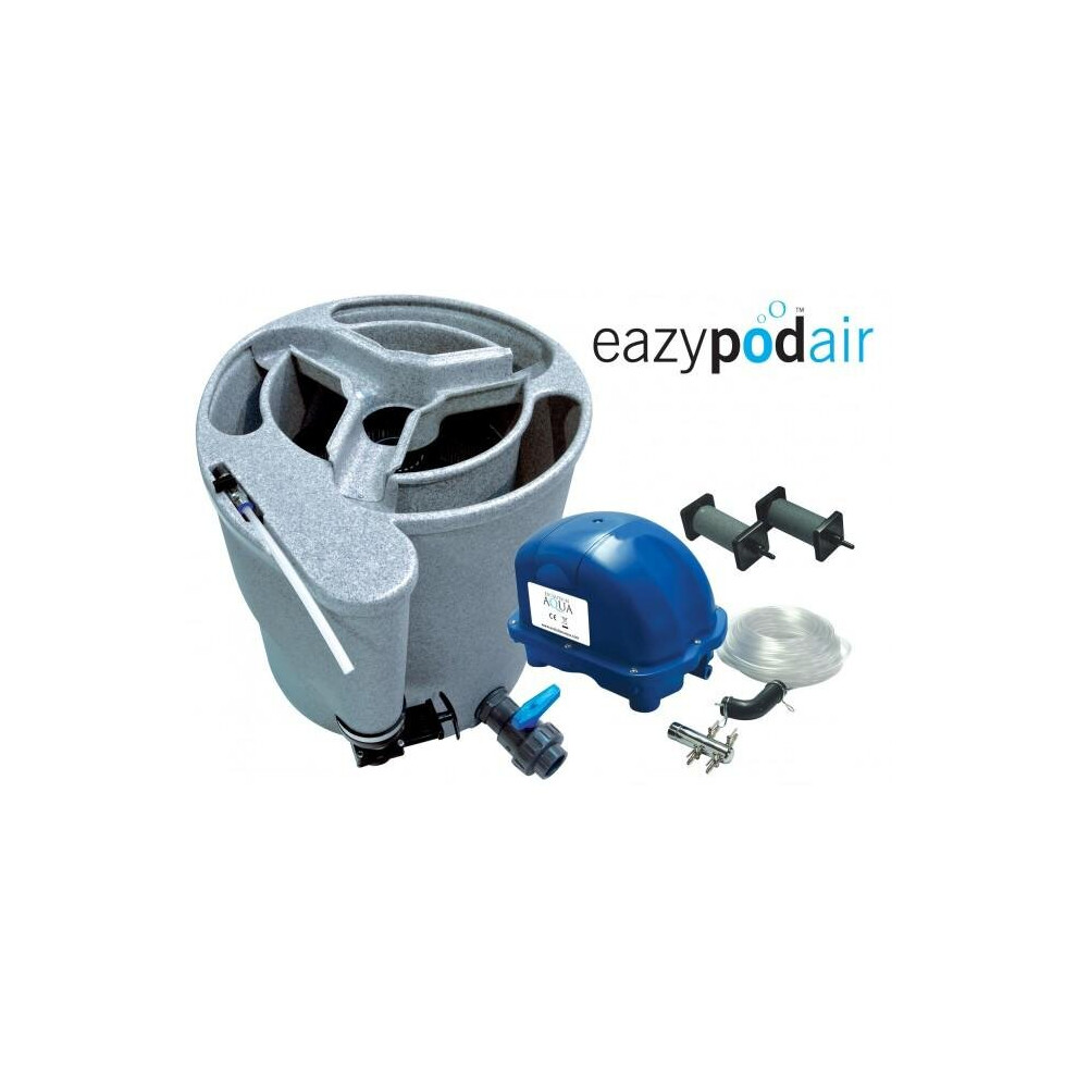 (Grey) Evolution Aqua Eazy (Easy) Pod Air With Air Pump Pond and Koi Filter System