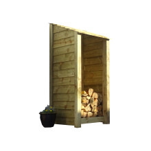 (6ft, Light Green) Wooden Log Store - Standard Roof (L-79cm, H-126cm / 180cm, W-81cm)