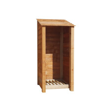 (6ft, Rustic Brown) Wooden Log Store - Standard Roof (L-79cm, H-126cm / 180cm, W-81cm)