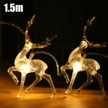 (Multicolour, 1.5M) LED Deer String Light Christmas Fairy Lights Ornaments Window Home Decoration