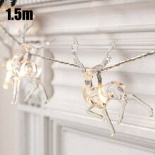 (Warm White, 1.5M) LED Deer String Light Christmas Fairy Lights Ornaments Window Home Decoration