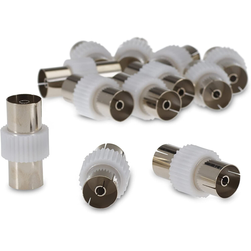 (Coax Barrel QTY2) Viewi Coaxial Cable Coupler Joiner - Female to Female Coupler Adapter Gender Changer