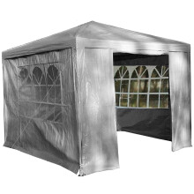 (Grey) Gr8 Garden Gazebo With Sides 3x3m | Outdoor Party Tent